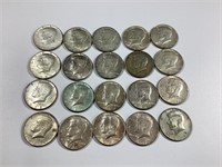 20 Kennedy 40% Silver Half Dollars