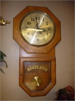 Regulator Wood Case Pendulum Wall Clock