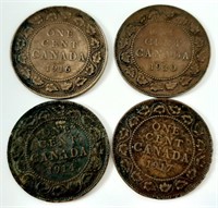 4 GROS SOUS 1¢ CANADA 1914-1916-1917-1920