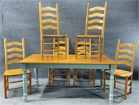 Oak Top Dining Table & 6 Chairs