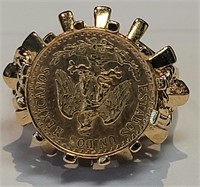 A Estado Unidos Mexican coin in 18k gold