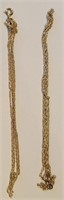 Lot of two wheat chains in 14k gold
