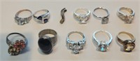 Lot of sterling silver rings weight 53.2 grams
