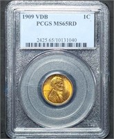 1909 VDB Lincoln Wheat Cent PCGS MS65RD