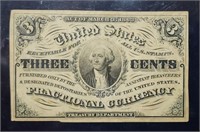 3 Cent US Fractional Currency Note