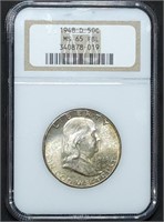 1948-D Franklin Silver Half Dollar NGC MS65 FBL