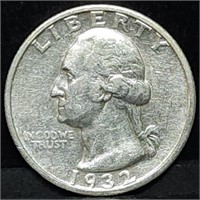 1932-S Washington Silver Quarter, Key Date, Nice!