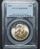 1949 Franklin Silver Half Dollar PCGS MS65 FBL