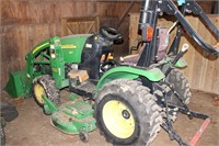 JOHN DEERE 2320 4x4 W/LOADER 5 FT DECK 502 HOURS