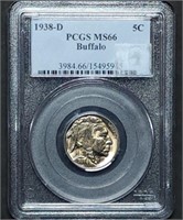1938-D Buffalo Nickel PCGS MS66 Sharp Coin!