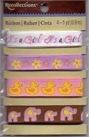 Recollections Ribbon - It's a Girl! 4 - 1yd Pack