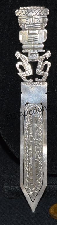 South American Figural Symbols Sterling Bookmark