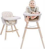 Premium 3-in-1 Convertible Wooden High Chair for