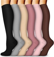 6 Pairs Compression Socks for Women and Men,