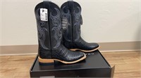 Anderson Bean Black Caiman Leather Boots
