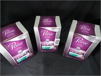 3 Boxes of Poise Long Length Liners w/ Wingd