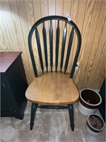 Dark Green & Oak Finish Chair