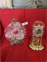 Elgin Anniversary Clock & Plate w/ Easel