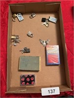 Assorted Small Locks/Keys, Decks of Playing Cards