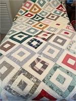 Vintage Handmade Full Size Patchwork Quilt