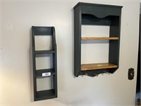 (2) Folk Art Shelf Units