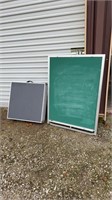 Metal Folding Table and Chalkboard