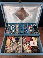 Huge lot of costume jewelry with box included!