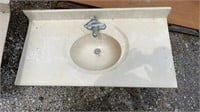 43 inch lavatory top and faucet