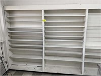 4 SECTIONS OF WALL RACKING OR SHELVING, 192 IN LON