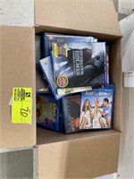 LARGE BOX OF DVDS AND BLUE RAYS VARIOUS TITLES, ET