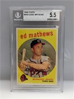 1959 Topps BGS 5.5 #450 Eddie Mathews Braves HOF