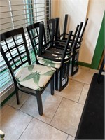 8 Restaurant Chairs (White/Green)