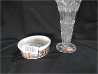 Echt Bleikristall Lead Crystal Vase & Dog Dish