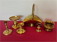 6 Brass Items Hand Hammered Holland, Waterford