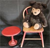 Vintage Teddy Bear Play Chair & Table Lot