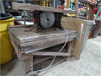 Old Foley Table Saw Power Tools on Cart