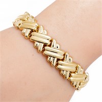 14KT Italian Yellow Gold 14.5mm X Link Bracelet