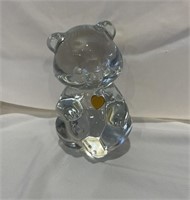 Fenton Glass Bear Figurine Topaz Heart