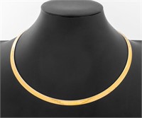 14K White & Yellow Gold Omega Necklace