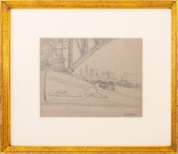 Martin Lewis "View from Hell Gate Bridge" Pencil