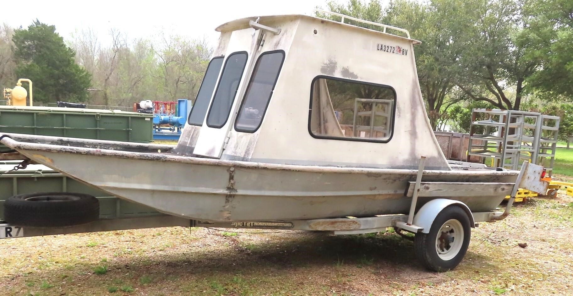 Aluminum Hull Boat with Cab and Trailer