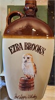 EZRA BROOKS Red SIPPIN Whiskey Decanter VTG