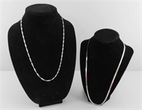 (2) sterling necklaces marked Made in Italy 925