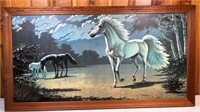 large vintage HORSE picture 52"x28"