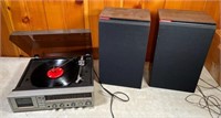 vintage Panasonic stereo turn-table & speakers