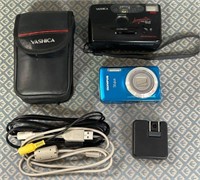 11 - LOT OF CAMERAS & CHARGING CORDS (W77)