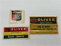3 Oliver Dealer Stickers and Decal