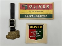Oliver Crawler Watchfob, Dealer Sticker, and Decal