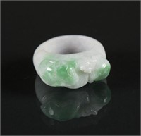 Chinese Green Jadeite Archer's Ring