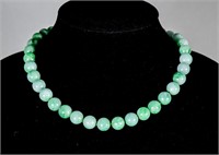 Chinese Green Jadeite Necklace